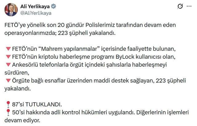 45 ilde FETÖ operasyonu: 87 tutuklama