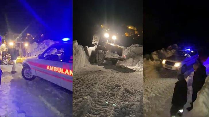 Hastayı 1 kilometre boyunca sırtlarında taşıyıp ambulansla ulaştırdılar