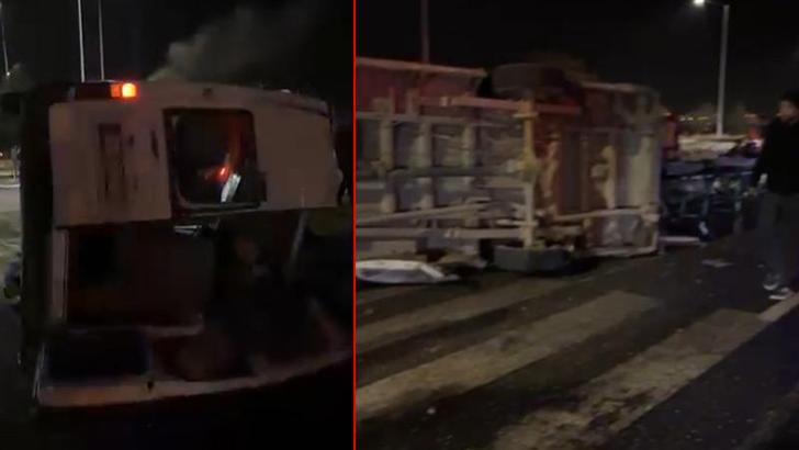 İşçi servis minibüsüyle hafif ticari araç çarpıştı: 1 ölü, 14 yaralı