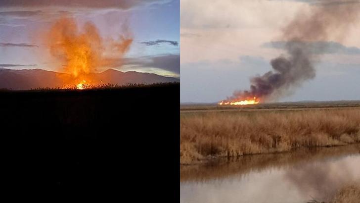 Eber Gölü'ndeki kamış yangınları söndürüldü