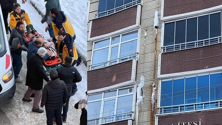 Servis beklerken başına buz sarkıtı düşen öğrenci ağır yaralandı