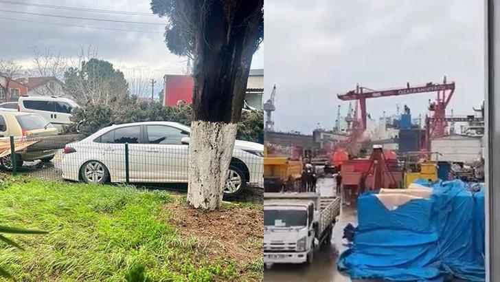 Yalova'da fırtına; çatılar uçtu, tersanede vinç devrildi