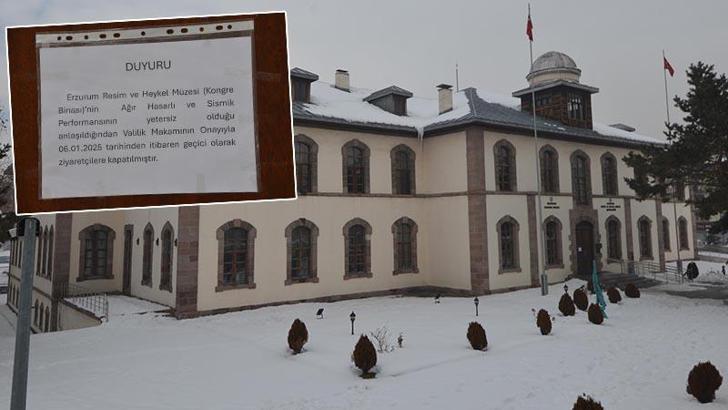 Erzurum Kongresi'nin yapıldığı tarihi bina ziyarete kapatıldı
