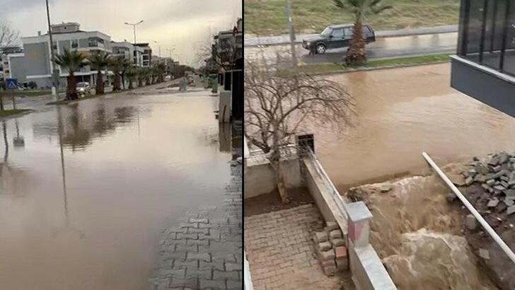 Aydın'da sağanak; yollar göle döndü