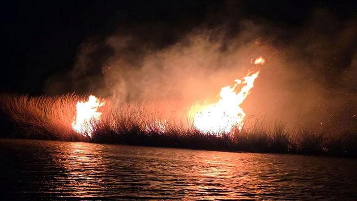 Milleyha Kuş Cenneti’nde sazlık yangını