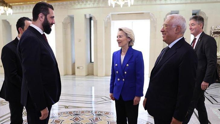 AB Komisyonu Başkanı von der Leyen ile AB Konseyi Başkanı Costa, Suriye Cumhurbaşkanı Şara ile görüştü AB Komisyonu Başkanı von der Leyen ile AB Konseyi Başkanı Costa, Suriye Cumhurbaşkanı Şara ile görüştü