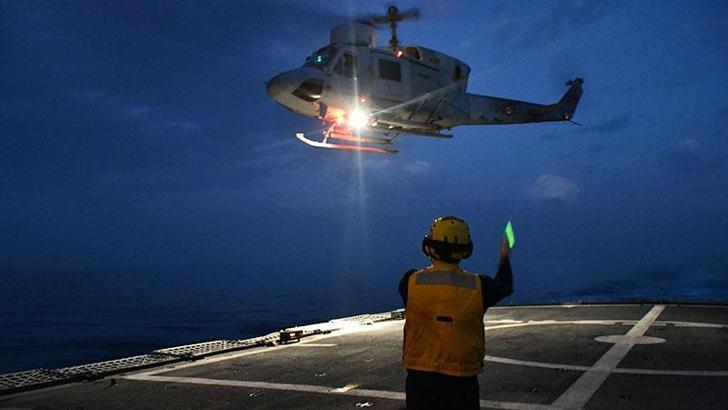 TCG Yıldırım fırkateyninden, Libya açıklarında eğitim faaliyeti