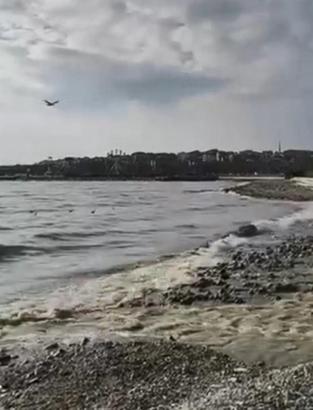 İstanbul- İSKİ'nin arıtma tesisinden bırakılan suyla denizin rengi değişti