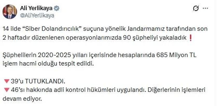 14 ilde 'siber suç' operasyonu: 39 tutuklama