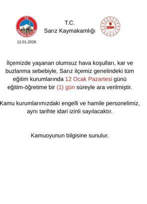 Kayseri’de 2 ilçede okullar tatil edildi