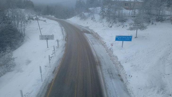 Karabük'ün yüksek kesimlerinde kar yağışı