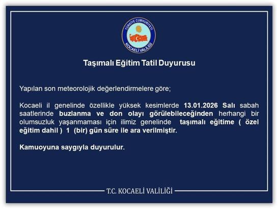 Kocaeli’de taşımalı eğitime ‘buz ve don’ engeli