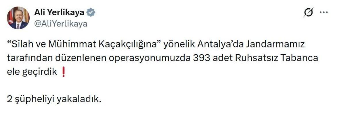 Antalya'da 393 ruhsatsız tabanca ele geçirildi: 2 gözaltı