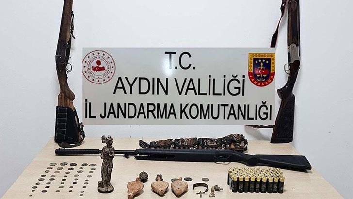Aydın’ın iki ilçesinde ‘Anadolu Mirası’ operasyonu; Çok sayıda tarihi eser ele geçirildi
