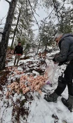 Osmaniyeli motosikletliler Amanoslar'da besleme çalışması yaptı