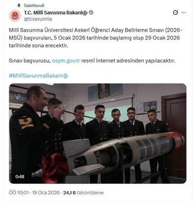 MSB: 2026-MSÜ başvuruları 29 Ocak'ta sona erecek