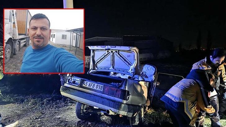 Salihli'de otomobil elektrik direğine çarptı: 1 ölü, 2 yaralı