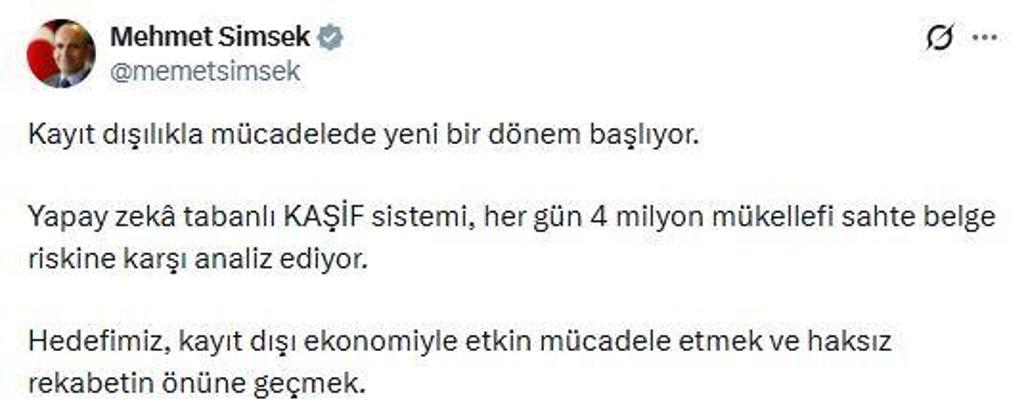 Bakan Şimşek: Kayıt dışılıkla mücadelede yeni bir dönem başlıyor
