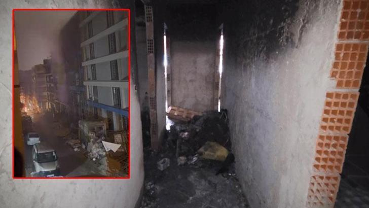 Bahçelievler'de inşaatta çıkan yangında bir kişinin cesedi bulundu