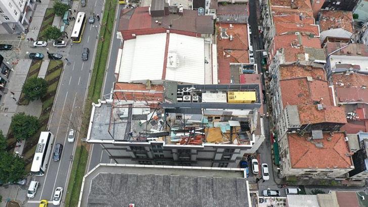 Şişli'de otelin kaçak yapıları yıkıldı