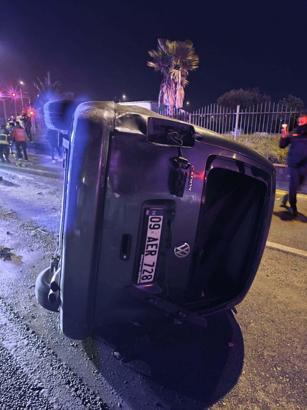Takla atıp karşı yöne geçen hafif ticari araç, otomobille çarpıştı; 1 ölü, 1 yaralı