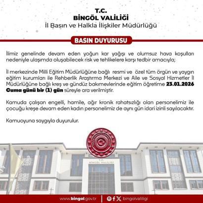 Bingöl’de eğitime ‘kar’ engeli