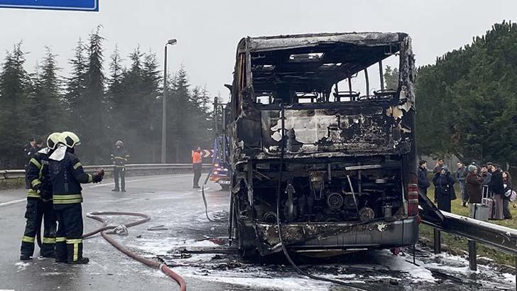 Kocaeli’de yolcu otobüsü yandı
