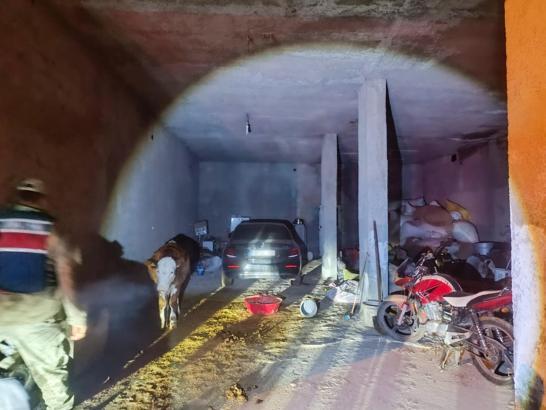 Çalınan otomobil ahırda bulundu