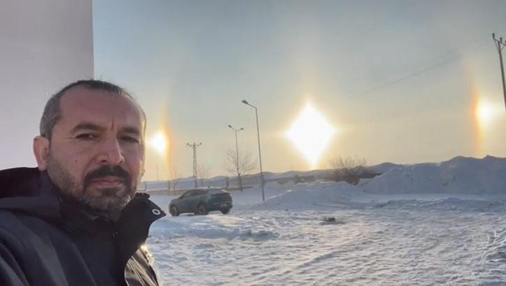 Karlıova'da 'yalancı güneş' görüntülendi