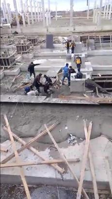 Bursa'da inşaat alanında beton dökümü sırasında göçük; 1 ölü