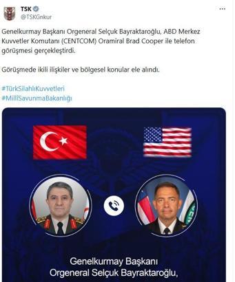 Genelkurmay Başkanı Orgeneral Bayraktaroğlu, ABD Merkez Kuvvetler Komutanı ile görüştü