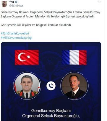 Genelkurmay Başkanı Orgeneral Bayraktaroğlu, Fransız mevkidaşı Mandon ile görüştü