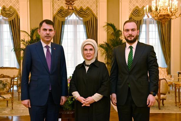 Emine Erdoğan, Bakan Kurum ve Ağırbaş'ı kabul etti