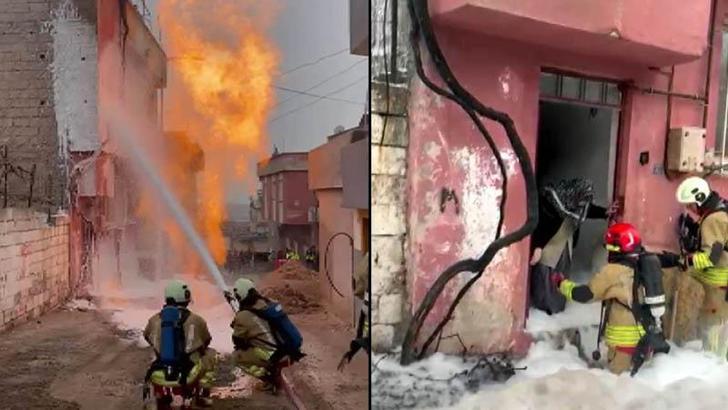 Altyapı çalışmasında doğal gaz hattında patlama oldu; mahsur kalanları itfaiye kurtardı