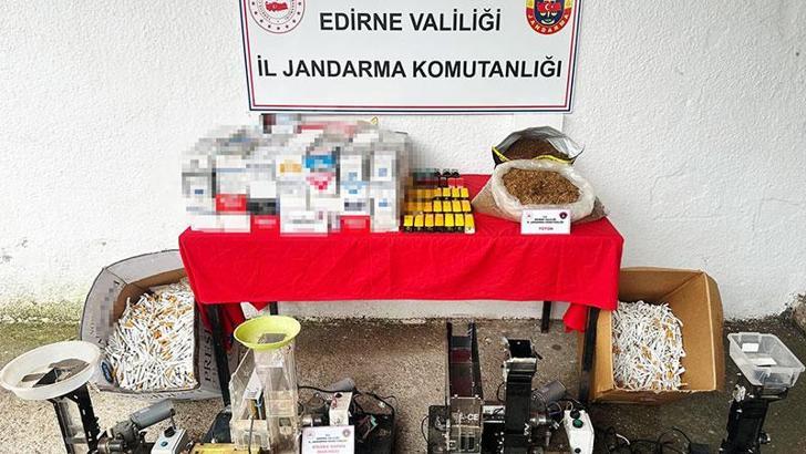Edirne’de kaçak sigara imalathanesine çevrilen eve operasyon; 1 gözaltı