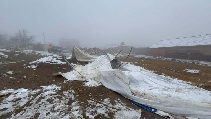 Fırtınada hayvan çadırı uçmuştu; yenisi verildi