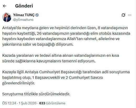 Antalya'da yolcu otobüsü devrildi; 8 ölü, 26 yaralı (3)