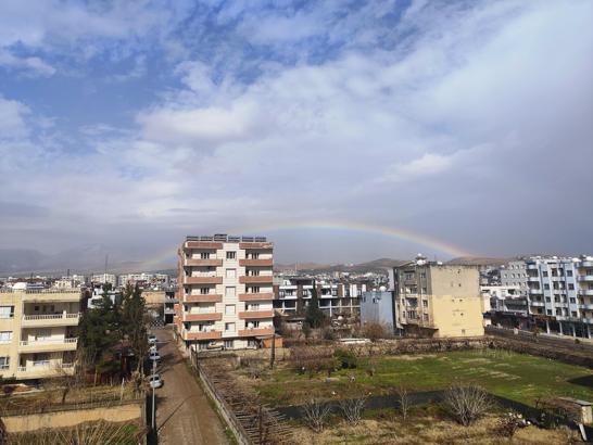 Silopi semalarında gökkuşağı görsel şölen oluşturdu