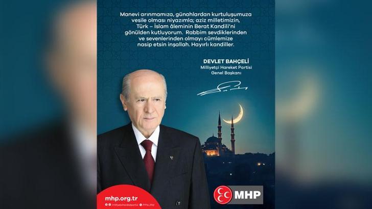 Bahçeli'den 'Berat Kandili' mesajı