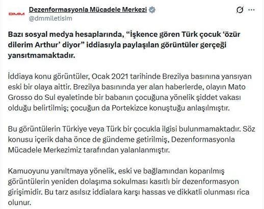 DMM'den 'İşkence gören Türk çocuğu' iddiasına ilişkin açıklama