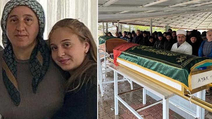 Otobüs kazasında ölen anne ve kızı son yolculuğuna uğurlandı