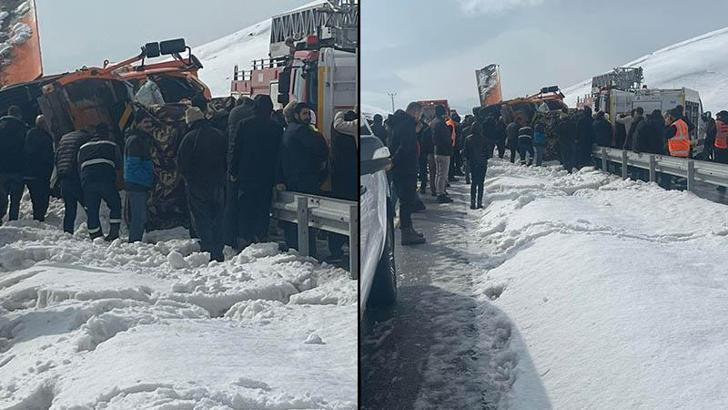 Tendürek Geçidi'nde kar küreme aracı devrildi: 2 ölü