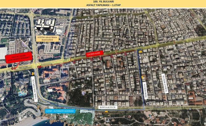 100. Yıl Caddesi pazar günü kısmen trafiğe kapanacak