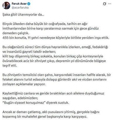 AK Parti'li Acar'dan, Özgür Özel'e tepki
