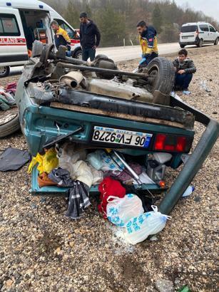 Otomobil takla attı: 4 yaralı