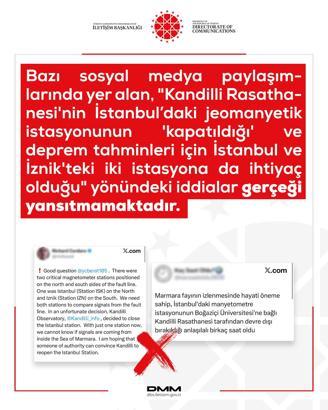 DMM: Kandilli Rasathanesi'nin İstanbul’daki jeomanyetik istasyonunun kapatıldığı iddiası gerçeği yansıtmamaktadır