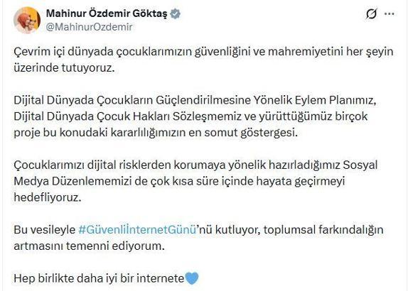 Bakan Göktaş, 'Güvenli İnternet Günü'nü kutladı