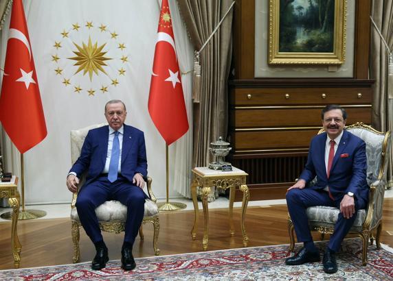 Cumhurbaşkanı Erdoğan, TOBB Başkanı Hisarcıklıoğlu'nu kabul etti