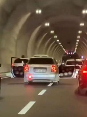 Tünelde trafiği tehlikeye sokan sürücüye ceza