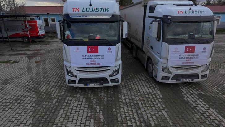 Vakıflar Genel Müdürlüğü, Suriye'ye 20 bin gıda kolisi gönderdi